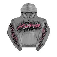 PINK AND GREY HELLSTAR HOODIE